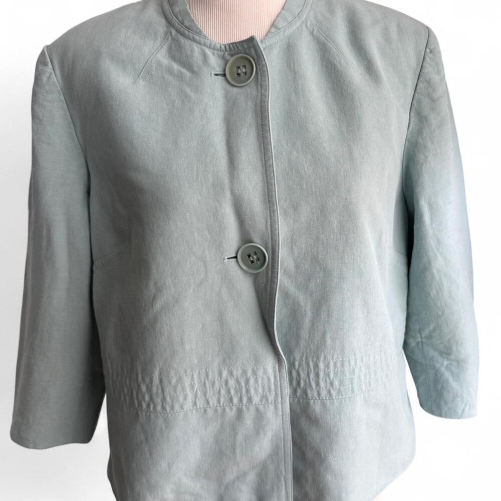 Vintage Jones New York Light Blue Silk & Linen Blend Jacket
